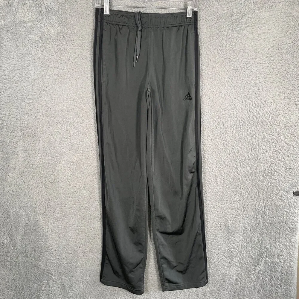 Adidas Men's Small 3 Stripe Black Warm Up Tapered Track Jogger H48431